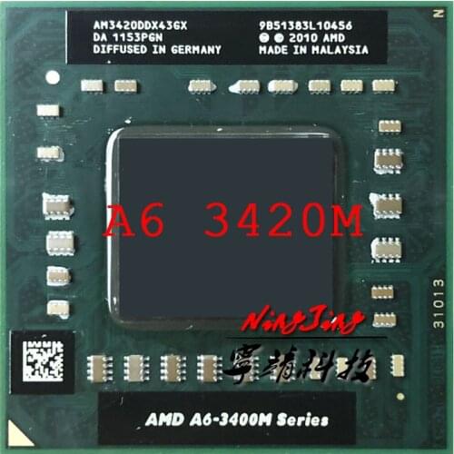 AMD A6-Series A6-3420M A6 3420M 1.5 GHz Quad-Core Quad-Thread CPU Processor AM3420DDX43GX Socket FS1
