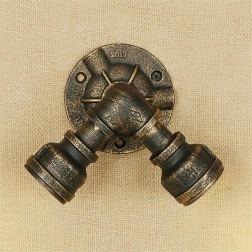 American Loft Iron Water Pipe Lamp LED Wall Sconce Double Head Industrial Vintage Wall Light Fixtures Home Lighting Lampara