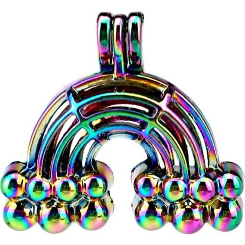 C781 5pcs/lot COLORS Multicolor Bridge Beads Cage Pendant Locket Fairytale Party Essential Oil Diffuser