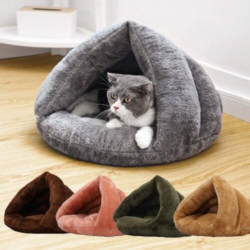Cats House for Cats Dogs Soft Nest Kennel Bed Cave House Sleeping Bag Mat Pad Tent Pets Winter Warm Cozy Beds Round Sofa Produc
