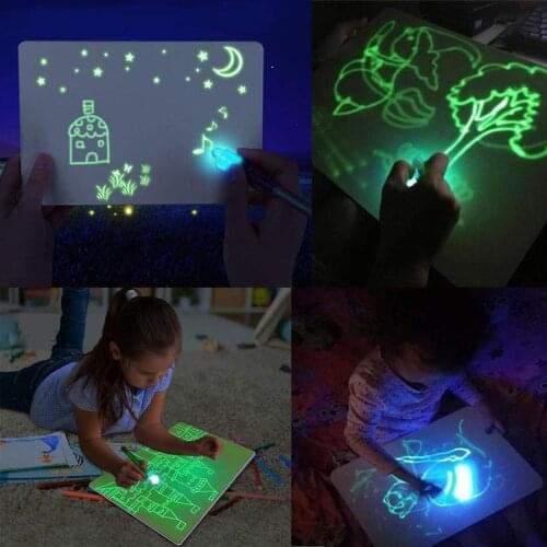 Drawing Pad Board Glow in Dark with Light for Kids Painting Board Educational Toy and Developing Drawing or Writing Skills