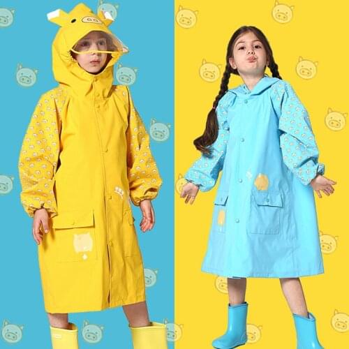 Cartoon Children Raincoat Yellow Rain Poncho Impermeable Kid Rain Jacket Przeciwdeszczowe Dla Dzieci Boys Girls Rain Gear Y5Y