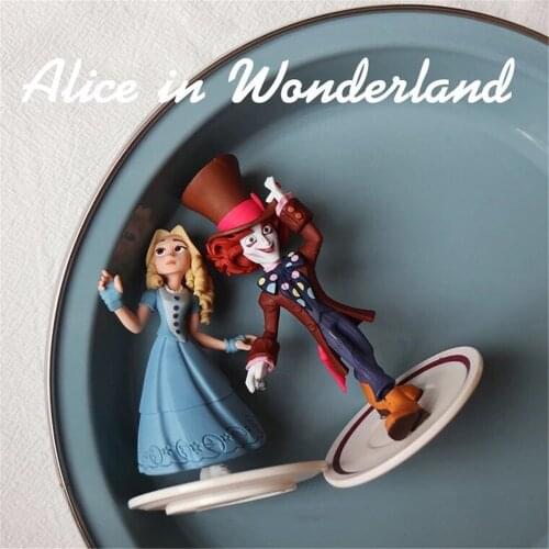 Disney Alice in Wonderland Alice Mad Hatter 10cm Action Figure Toys Decoration Model For Kids Gift