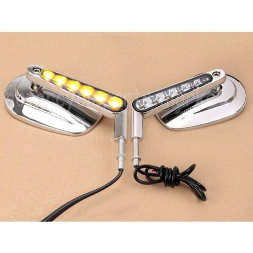 Chrome Motorcycle Mirror Muscle LED Turn Signals Light Moto Rear side View mirrors case for Harley V-ROD V ROD VRSCF