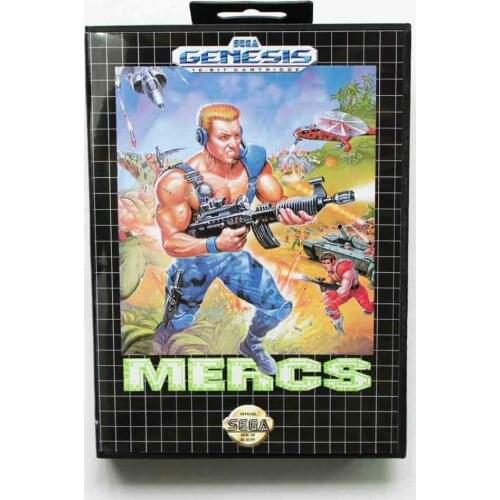 Mercs Game Cartridge 16 bit MD Game Card With Retail Box For Sega Mega Drive For Genesis