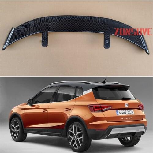 Use For 2017 Seat Arona ABS Plastic Carbon Fiber Look Hatchback SUV Roof Rear Wing Body Kit Accessories