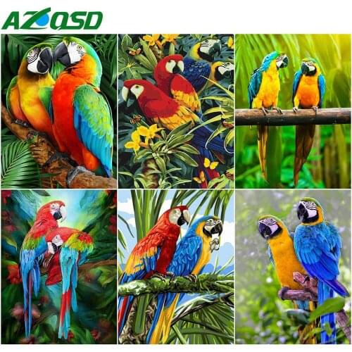 AZQSD Diamond Embroidery Parrot Mosaic Full Square Drill Needlework Gift Diamond Painting Animal Cross Stitch Kit Handmade Craft