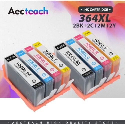 Aecteach new Compatible 364 Cartridge Replacement for HP 364 XL 364XL 684EE 684 Black Ink Cartridge for Deskjet 3070A 5510 6510