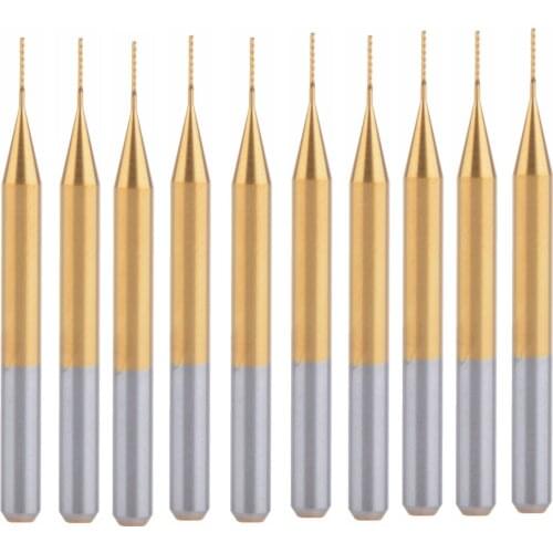 10pc 3.175X0.4X3MM Titanium Coated Carbide PCB Cutter, End Mill for PCB Circuit Board Milling Drilling Cutting, Carbide Tools