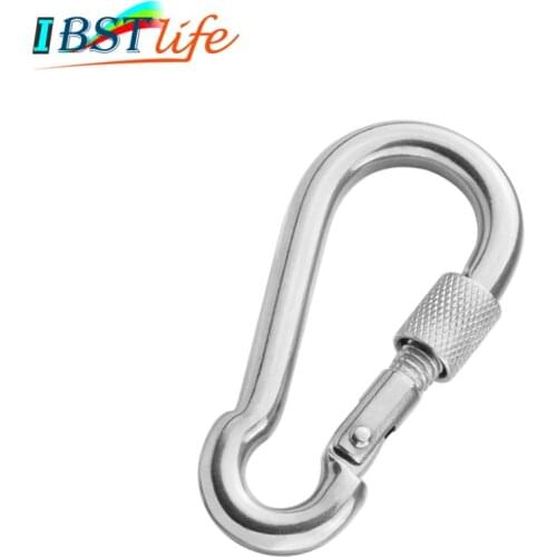 M8*80mm Multifunctional SS304 Spring Snap Carabiner Quick Link Lock Ring Hook snap shackle Chain Fastener Hook