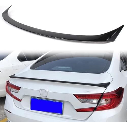 Car Tail Trunk Wing Lip Trim Sport Style Spoiler Trim For Honda Accord 10th 2018 Gloss Black ABS Plastic