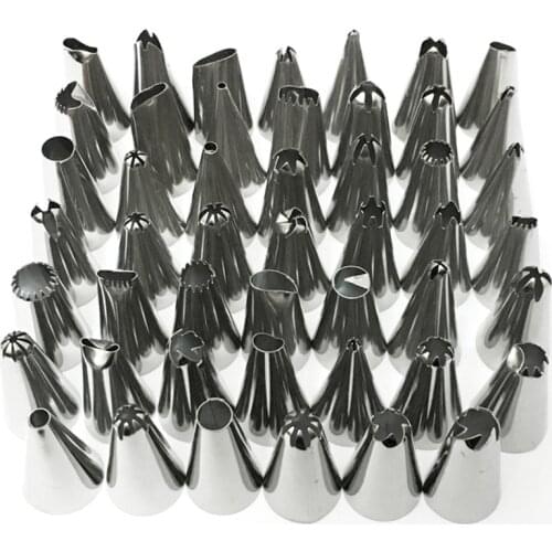 48Pcs/Lot Stainless Steel Nozzle Tips DIY Cake Decorating Tools Icing Piping Cream Pastry Bag Nozzle Kitchen Bakery Tools