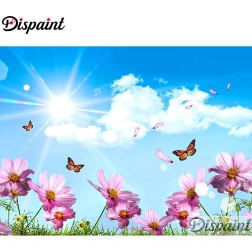 Dispaint Full Square/Round Drill 5D DIY Diamond Painting "Flower butterfly" 3D Embroidery Cross Stitch Home Decor Gift A10276