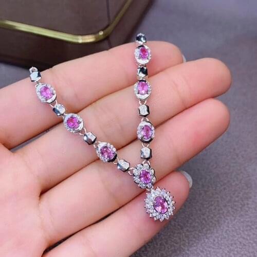 New Arrival Natural and Real Sapphire Pendant 925 sterling silver Fine jewelry Natural And Real Sapphire Necklace