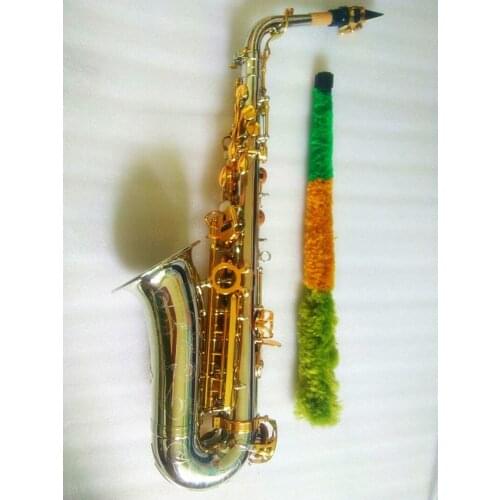 Brand NEW A-WO37 Alto Saxophone Nickel Plated Gold Key Professional Sax Mouthpiece With Case and Accessories