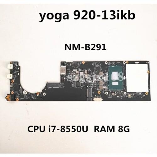 For lenovo yoga 920-13ikb notebook computer motherboard NM-B291 with cpu i7-8550U ram 8gb 5b20q09627 5b20q09662 mainboard