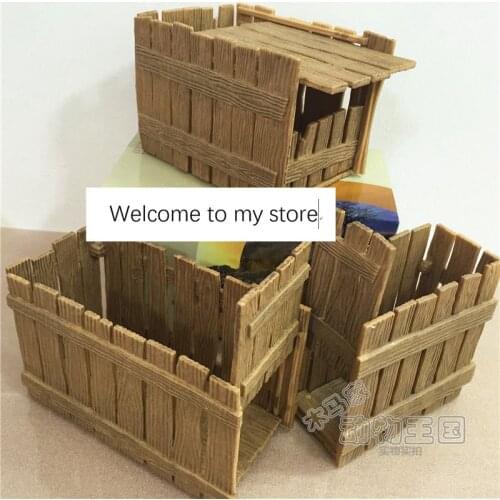 Pvc figure model toy Transport box simulation fence box scene animal rescue 3pcs/set