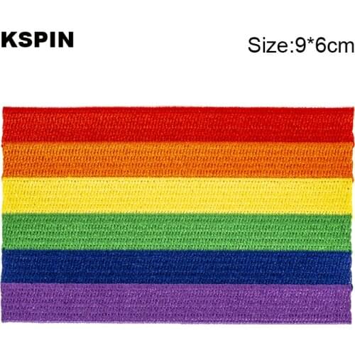 6.3*9cm Rainbow pride Embroidery Patches Iron on Saw on Transfer patches Sewing Applications for Clothes in Home&Garden