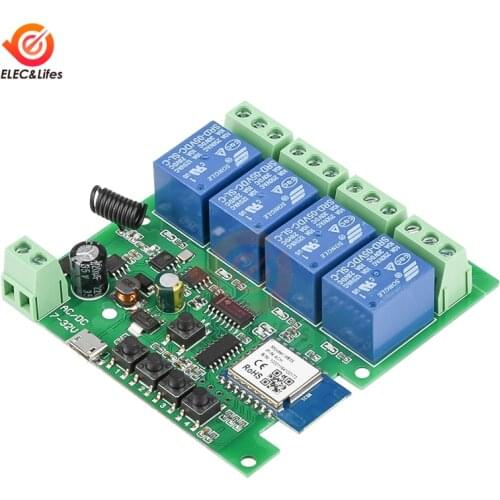 USB 5V DC/AC 7-24V 1 2 4 Channel RF Smart WiFi Wireless Remote Control Relay Switch Module + 433MHZ RF remote control for Google