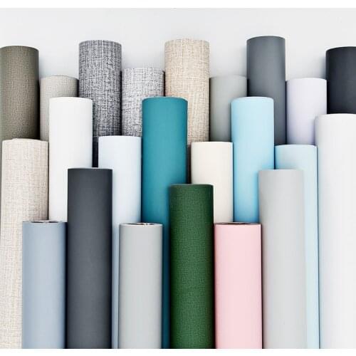 Wallpaper self-adhesive 10 meters waterproof Nordic ins Sen university dormitory bedroom solid color transformation gray wallpap