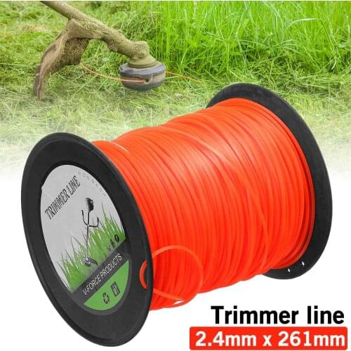 Grass Trimmer Line Strimmer Brushcutter Trimmer Nylon Rope Cord Line Long Square Roll Grass Rope Line 2.4mm 100m/261m