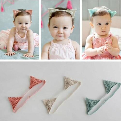 Yundfly Cute Toddler Cartoon Kitty Cat Ear Headband Newborn Hairband Baby Hair Band