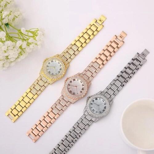Ladies Quartz Watch Sky Star Hot Selling Element Sky Star Diamond Steel Band Quartz Watch Roman Scale Watch часы женские D