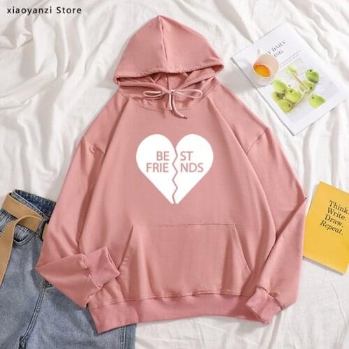 Best friends broken heart Print Women hoodies Cotton Casual Funny pullovers For Lady Young Girl sweatshirts Hipster new-847