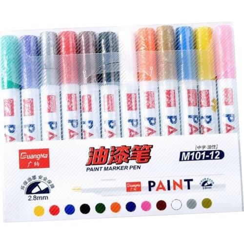 1 Box Color Pens Waterproof Glitter Marker Pen Ceramic Glass Canvas Metal