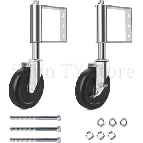 1Pcs 4/5 Inch Silver Heavy-duty Spring Shock-absorbing Rubber Door Wheel, Strong Load-bearing Capacity for All Kinds of Doors