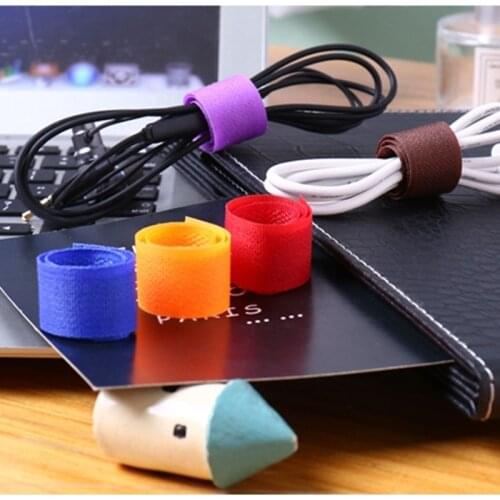 1pc/6pcs Nylon Cable Tie Colorful Power Management Wire Tape Office Cabl Wire Manager Belt for Laptop Cellphone Headphone