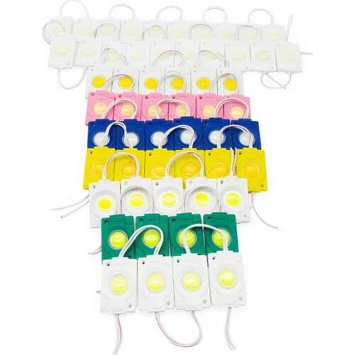 100Pcs/Lot Waterproof MAX3W 2.5W DC 12V 24V COB LED Modules Injection Molding Cold Warm White For Advertising lamp bar light