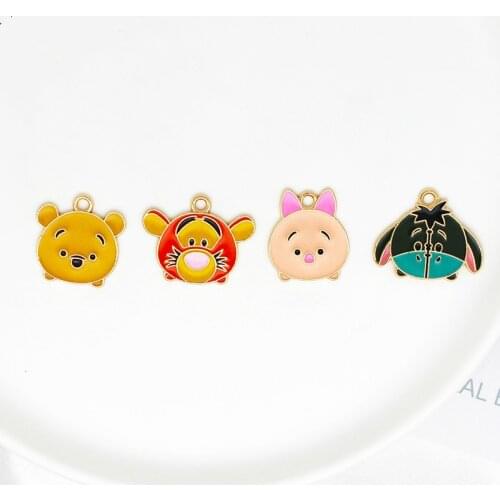 10pcsc Cartoon Enamel Charms Pendant for Earring DIY Jewelry Making