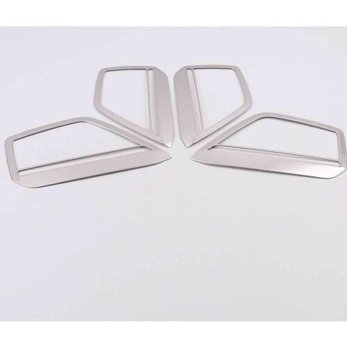 For Audi A6 C8 2019 2020 Steel Matte Car Inner Door Stereo Speaker Audio Sound Decorative Frame lamp Cover Trim