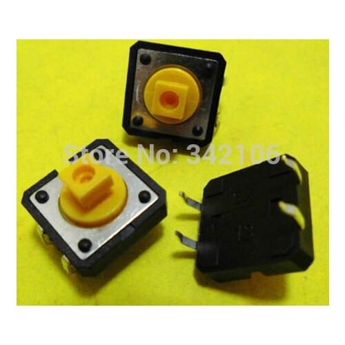 Free Shipping!! 50pcs 12x12x7.3 square head key switch / touch switch / button to play mahjong color machine keys