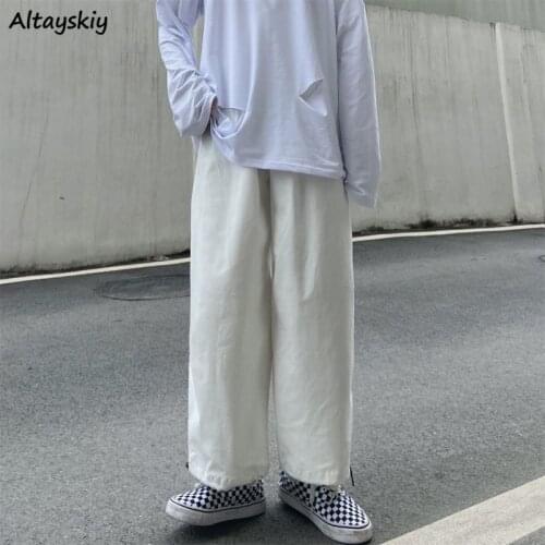 Casual Pants Women Oversize Straight Solid Minimalist All-match Popular Couple Unisex Loose Soft Chic Streetwear Ulzzang New Ins