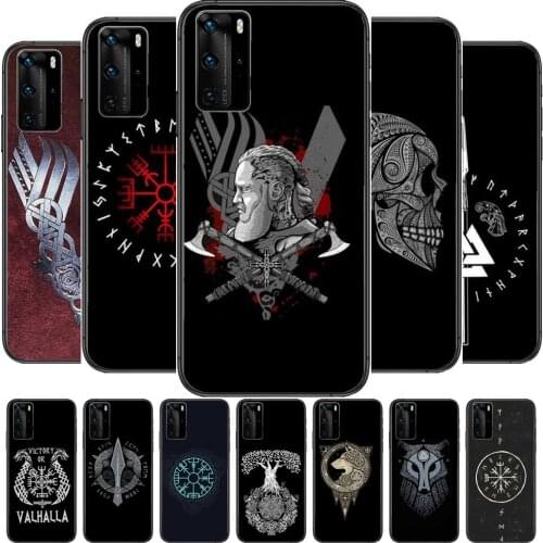 CUTEWANAN Viking Vegvisir Odin Nordic Phone Case For Huawei P40 p30 P20 10 9 8 Lite E Pro Plus Black Etui Coque Painting Hoesjes
