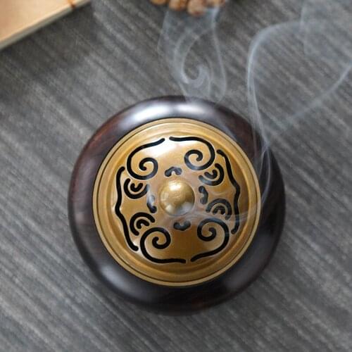 Sandalwood Aroma Censer Classical Incense Burner Wooden Aromatherapy Plate Table Home Decoration Coil Incense Stick Holder Cones