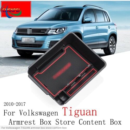 For Volkswagen Tiguan 2010-2017 Armrest Box Storage Box Modified Central Storage Box Sundries box Car Interior Accessories