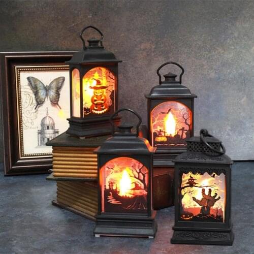 Halloween Lantern Ghost Festival Portable Electronic Candle Light Bar Haunted House LED Ambience Arrangement Supplies Stock
