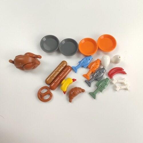 MOC City Fish Accessories Food Bread Chicken Educational Gifts Dishes Toys Compatible DIY Kids Cities Building Blocks 20pcs Eggs