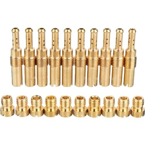 20pcs Carburetor Main Jet Kit+Slow/Pilot Jet Set for PWK Keihin OKO CVK Motorcycle Carburetor Vice injectors Nozzle