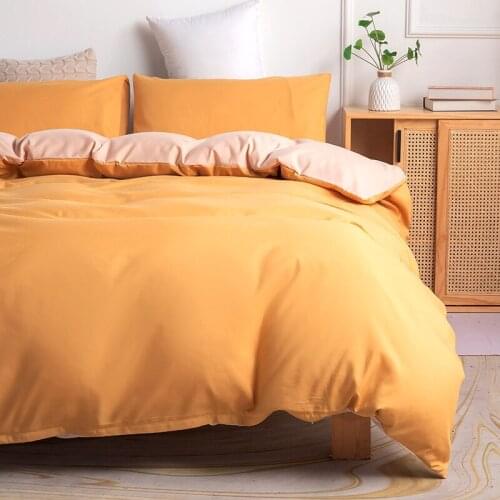 Pure Duvet Cover Sets Bed Linens Bedding Set Quilt/Comforter case Pillow Covers King Queen Full Twin Size Yellow Home Textiles
