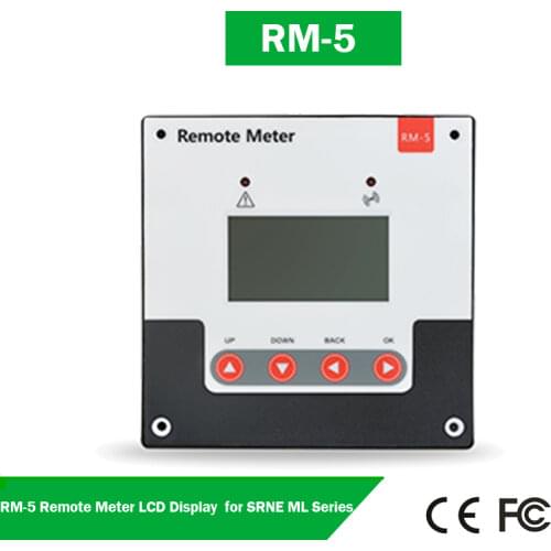 MPPT Solar Charge Controller 12V24V48V 20A30A40A60A RM-5 Remote Meter LCD Display Works for SRNE ML Series