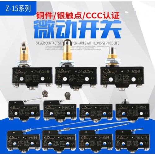 Short Roller Hinge Normally Open/Close Micro Lever Limit Switch Z-15G-B Z-15GD-B Z-15GW-B Z-15GW2-B Z-15GW21-B Z-15GW22-B