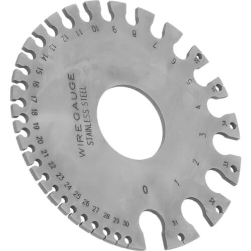 Stainless Steel 0-36 Round AWG SWG Wire Gauge Thickness Measuring Sheet Diameter Metal Machinist Measurement Plate Ruler 85DA