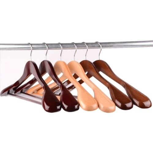 Many men and women wide shoulder hangers retro wood hangers home clothing store solid wood suit hangers