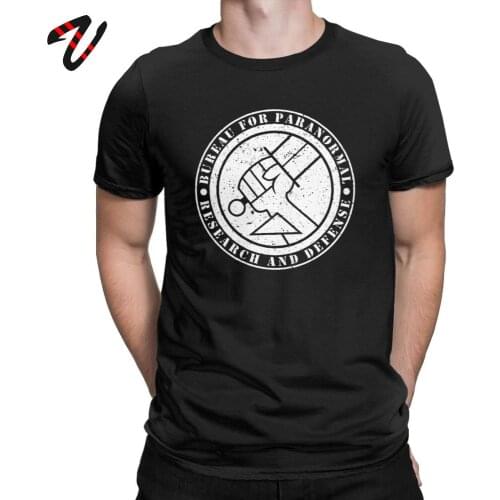 Crewneck T-Shirt Bureau For Paranormal Research And Defense Men T Shirts Hellboy BPRD Tees 100% Cotton Best Gift Idea Clothing