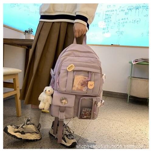 Preppy Style Nylon Transparent Women Backpacks School Bags for Teenage Girls Ladies Laptop Backpack Mochila Feminina 2021