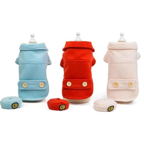 Dog Uniform Clothes Winter Dog Coat Costume With Hat Warm Puppy Pet Clothing For Small Medium Dogs Chihuahua Pet Clothes Yorkie